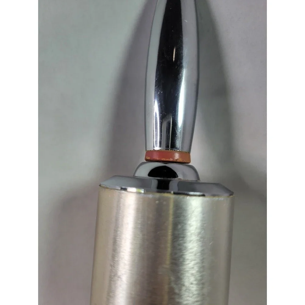 Vintage MCM Gold Anodized Aluminum Rolling Pin Chrome Handles 1950s 1960s